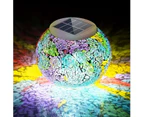 Color Changing Mosaic Solar Light, Waterproof Crystal Glass Globe Ball Table Light, Led Night Light For Patio Garden Party Yard Outdoor Indoor Decorations
