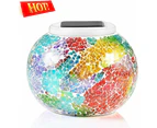Color Changing Mosaic Solar Light, Waterproof Crystal Glass Globe Ball Table Light, Led Night Light For Patio Garden Party Yard Outdoor Indoor Decorations