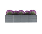 vidaXL Garden Raised Bed Galvanised Steel 320x80x77 cm Grey