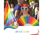 10Pcs Rainbow Hand Fans, Pride Fan Folding Hand Fan, Colorful Hand-Held Fan, Plastic Folding Fan For Music Festival Events And Dance Supplies,Style1