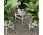 Metal Plant Stands, Outdoor Planter Container Round Supports Display For Home Garden Decor,White