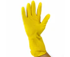 [12 Pairs] Multi Use Heavy Duty Extra Large Rubber Dish Gloves - 11 Inches Yellow Flock Linedhousehold Kitchen Cleaning, Dishwashing, Strong Work, Medical,