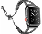 Bands Compatible With Apple Watch Band 38Mm 40Mm Iwatch Se Series 6/5/4/3/2/1, Women Dressy Metal Jewelry Bracelet Bangle Wristband Stainless Steel,Black 4