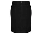 AUTOGRAPH - Plus Size - Womens Skirts -  Knee Length Seamed Denim Skirt - Black