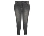 BeMe - Plus Size - Womens Jeans -  Full Length Prted Skinny Jeans - Grey Ani