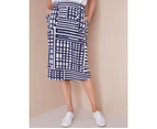 NONI B - Womens Skirts - Mini - Summer - White - Linen - Pencil - Casual Fashion - Relaxed Fit - Pull On - Short - Quality Work Clothes - Office Wear - White