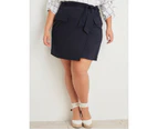 AUTOGRAPH - Plus Size - Womens Skirts -  Belted Pocket Knee Skirt - Dk Navy
