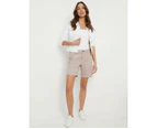 KATIES - Womens Shorts -  Cotton Canvas Shorts - Blush