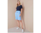 NONI B - Womens Shorts -  Linen Shorts - Placid Blue