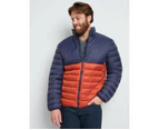 RIVERS - Mens Jackets & Vests -  Two Tone Puffer Jacket - Rust/Navy
