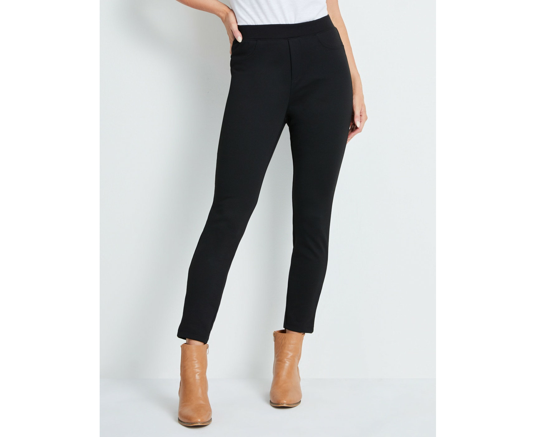 RIVERS - Womens Pants - Black Winter Ponte Leggings Elastane - Fashion  Trousers - High Waist - Side Elastic - Casual Work Clothes - Office Wear -  Black