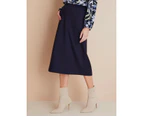 NONI B - Womens Skirts - A-Line Pocket Ponte Skirt - Navy Blazer