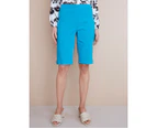NONI B - Womens Pants -  Bengaline Shorts - Caribbean Sea