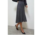NONI B - Womens Skirts - Midi - Winter - Silver - A Line - Smart Casual Fashion - Relaxed Fit - Knitwear - Knee Length - Work Clothes - Office Wear - Silver