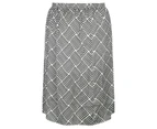 BeMe - Plus Size - Womens Skirts -  Below Knee Split Front Skirt - Mono Geo