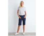 NONI B - Womens Pants -  Comfort Waist Shorts - Navy Blazer