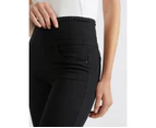 KATIES - Womens Jeans - Black Full Length - Denim - Cotton Pants - Work Clothes - All Season - Elastane - Shape & Curve Trousers - Casual Fashion - Black
