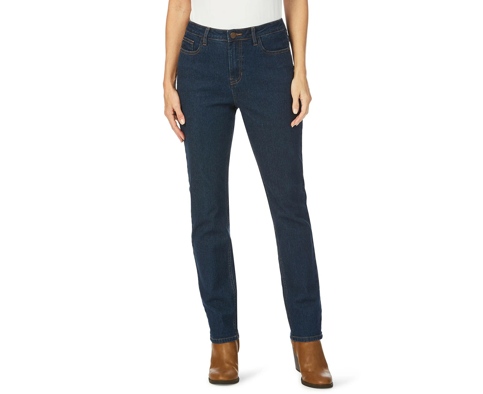 W Lane - Womens Jeans - Blue Full Length - Cotton Pants - Denim Work Clothes - All Season - Mid Wash - Elastane - Office Wear - Fashion Trousers