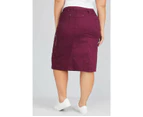 SARA - Plus Size - Womens Skirts -  Cargo Skirt - Wine