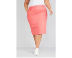 SARA - Plus Size - Womens Skirts -  Cargo Skirt - Spiced Coral