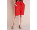 NONI B - Womens Shorts -  Linen Shorts - True Red