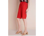 NONI B - Womens Shorts -  Linen Shorts - True Red