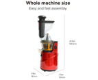 Ultra Slow Juicer Machine Whole Fruit Extractor BPA Free Slow Cold Press Masticating Squeezer Mechanism