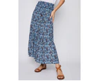 MILLERS - Womens Skirts -  Tiered Maxi Rayon Skirt - Abstract