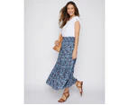 MILLERS - Womens Skirts -  Tiered Maxi Rayon Skirt - Abstract