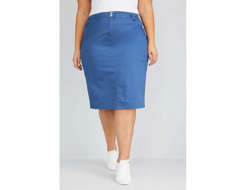 SARA - Plus Size - Womens Skirts -  Cargo Skirt - Navy
