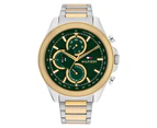 Tommy Hilfiger Two-Tone Steel Green Dial Multi-function Men's Watch - 1792079