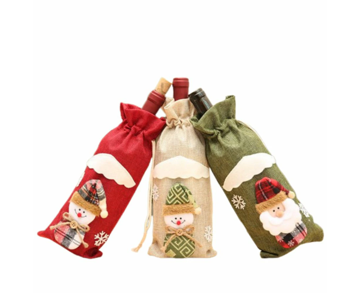 Christmas Decorative Wine Bottle Cover - Red