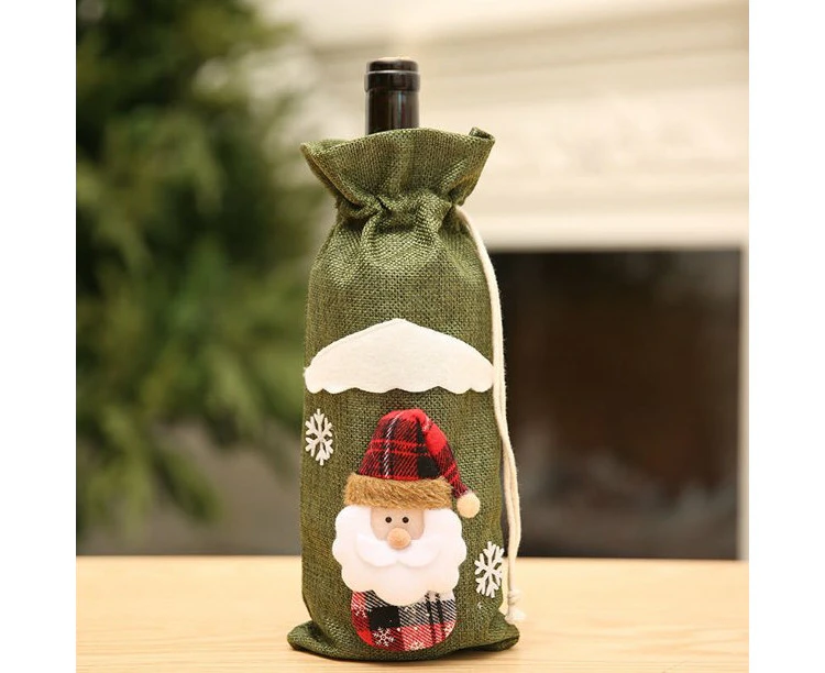 Christmas Decorative Wine Bottle Cover - Green