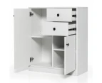 White Storage Cabinet 2-Drawer Cupboard Kitchen Organizer Hallway Table