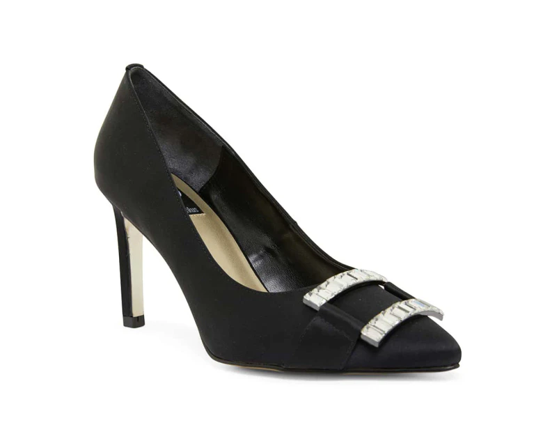 Womens Footwear Alan Pinkus Ruby Black Satin Pump