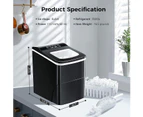 YOPOWER 2.2L Countertop Ice Maker Machine Commercial Ice Machine Black