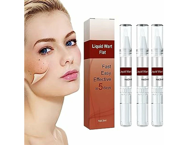 3PCS Wipeoff Liquid Wart Flat Tags Moles Remover Fast Easy Effective in 5 Days Easy to Remove For All Body Parts