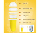 Slushie Maker Cup Quick Frozen Magic Squeeze Smoothies Milkshake Cup Cooling Cup Yellow