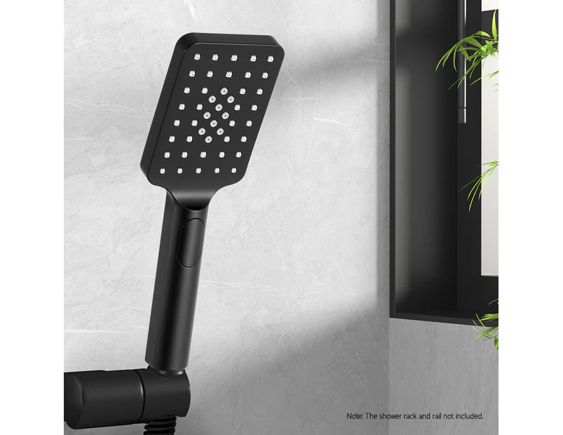 Handheld Shower Head 3.1'' High Pressure 3 Spray Modes Square Black