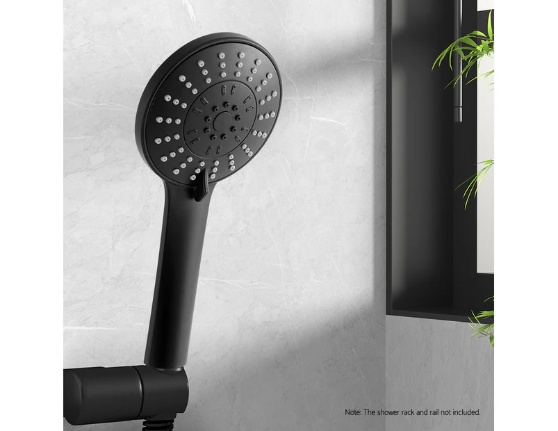 Handheld Shower Head 4.5" High Pressure 5 Modes Poweful Round Black