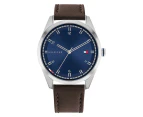 Tommy Hilfiger Men's 43mm Griffin Leather Watch - Brown/Silver/Blue