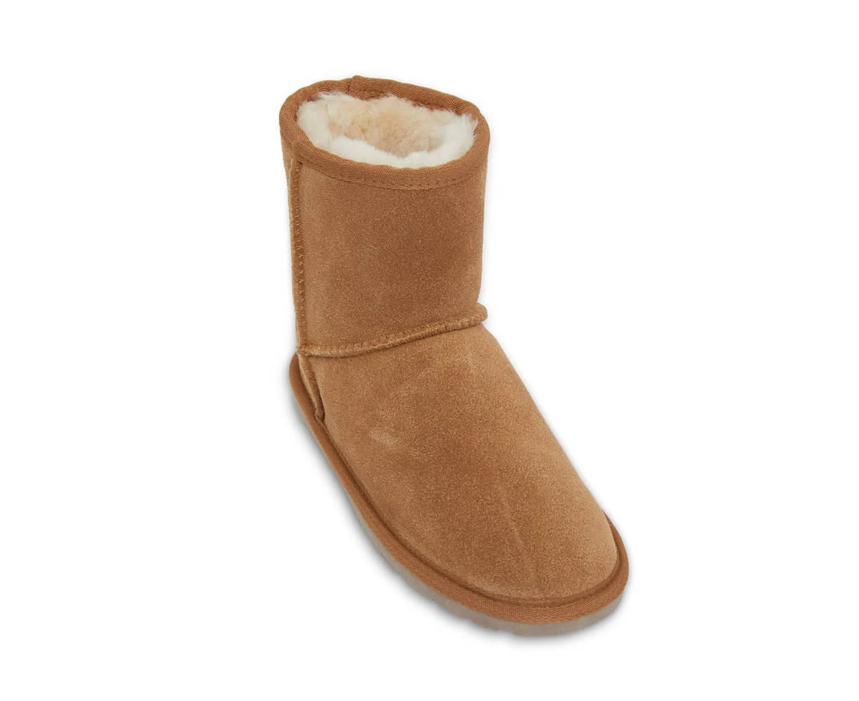 Womens Footwear Easy Steps Panda Chestnut Suede Slipper