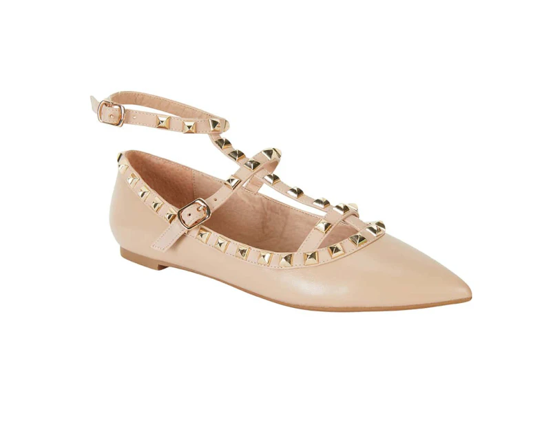 Womens Footwear Pink Inc Inez Nude Kid Flat