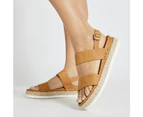 Womens Footwear Sandler Wave Camel Smooth Sandal