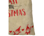 Faux Jute Happy Santa Do Not Open Until Christmas Gift Santa Sack - 93cm - Natural with Red & Black