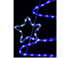 Blue & Cool White LED Christmas Tree With Stars Rope Light Silhouette - 85cm - Blue & Cool White