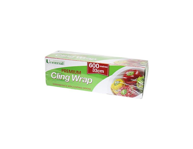 Universal Plastic Cling Wrap In Dispenser Pack 33cm x 600m 10 Microns 6 Carton