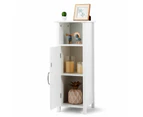 Bathroom Floor Cabinet Wooden Storage Organizer Standing Cupboard White