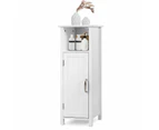 Bathroom Floor Cabinet Wooden Storage Organizer Standing Cupboard White