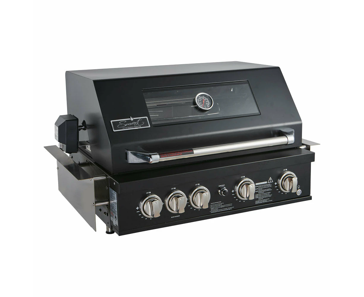 Smart 4 Burner Built-In Gas BBQ With Rotisserie & Rear Infrared Burner In Black (401WB-BLK)